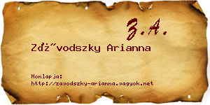 Závodszky Arianna névjegykártya